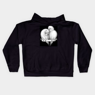 Cute parrots_black Kids Hoodie